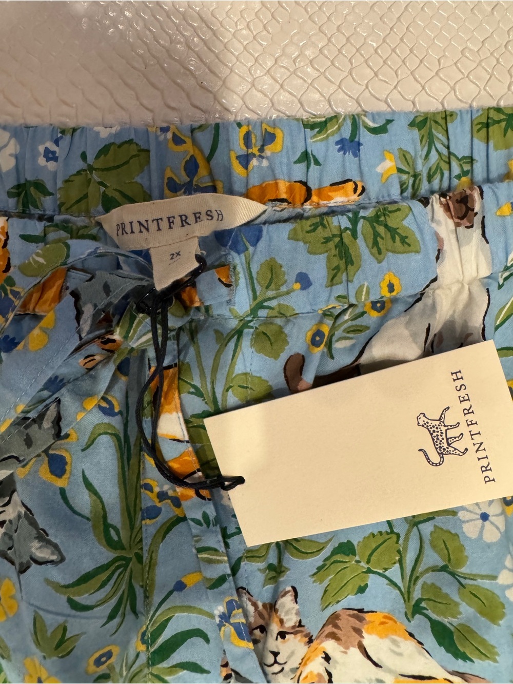 Printfresh Must Love Cats Pajama Pants New with Tags Size 2XL Anthropologie Blue - Picture 11 of 14
